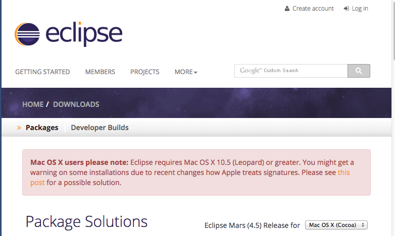 eclipse for mac catalina 10.15